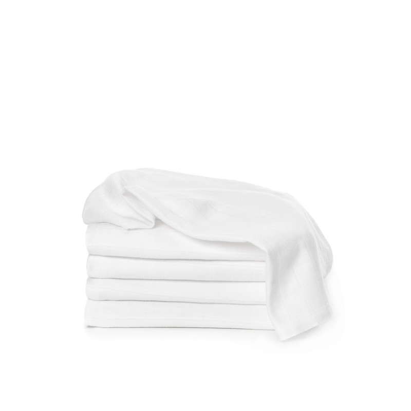 T-TOMI Cloth diapers TETRA, HIGH QUALITY white, 70x70, 5pcs.