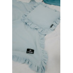 T-TOMI BIO Muslin blanket with ruffles Blue 