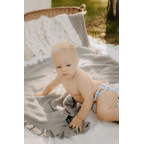 T-TOMI Muslin blanket with ruffles Pink