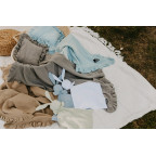 T-TOMI Muslin pillow with ruffles Mint