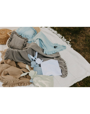 T-TOMI Muslin pillow with ruffles Mint