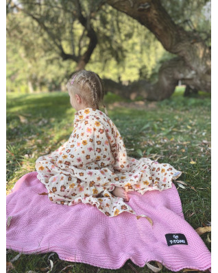 T-TOMI Knitted blanket Pink waves