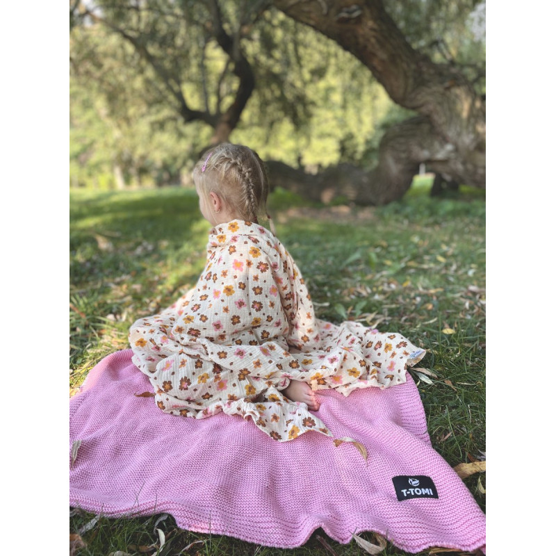 T-TOMI Knitted blanket Mint waves