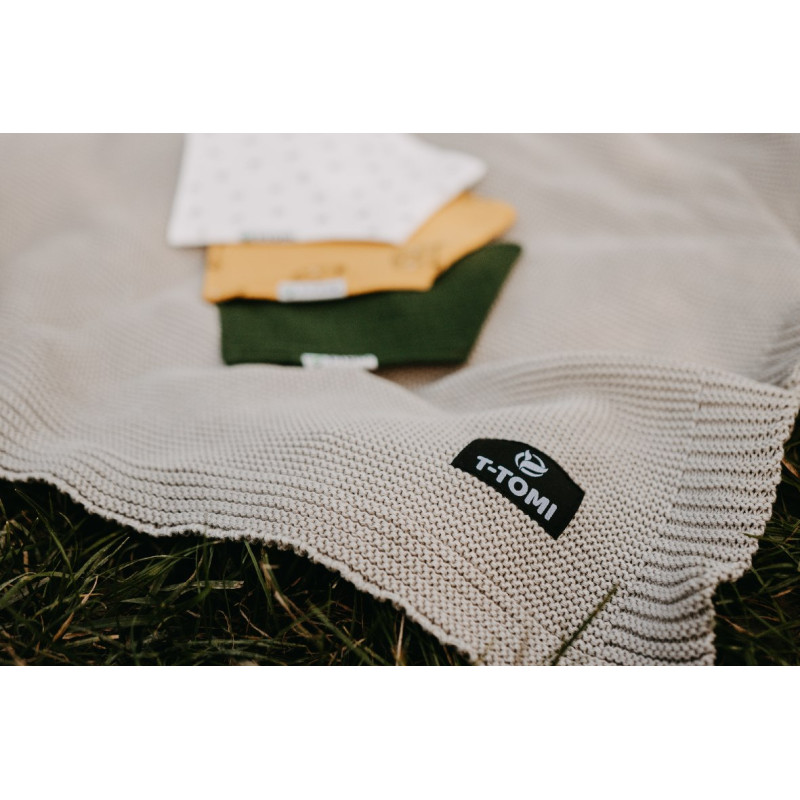 T-TOMI Knitted blanket Grey waves