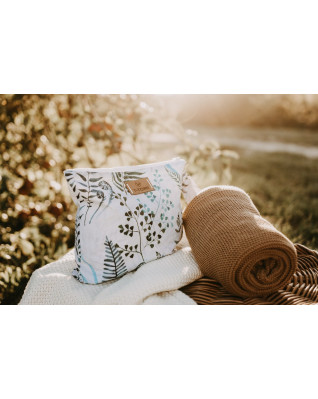 T-TOMI Knitted blanket Dark grey waves