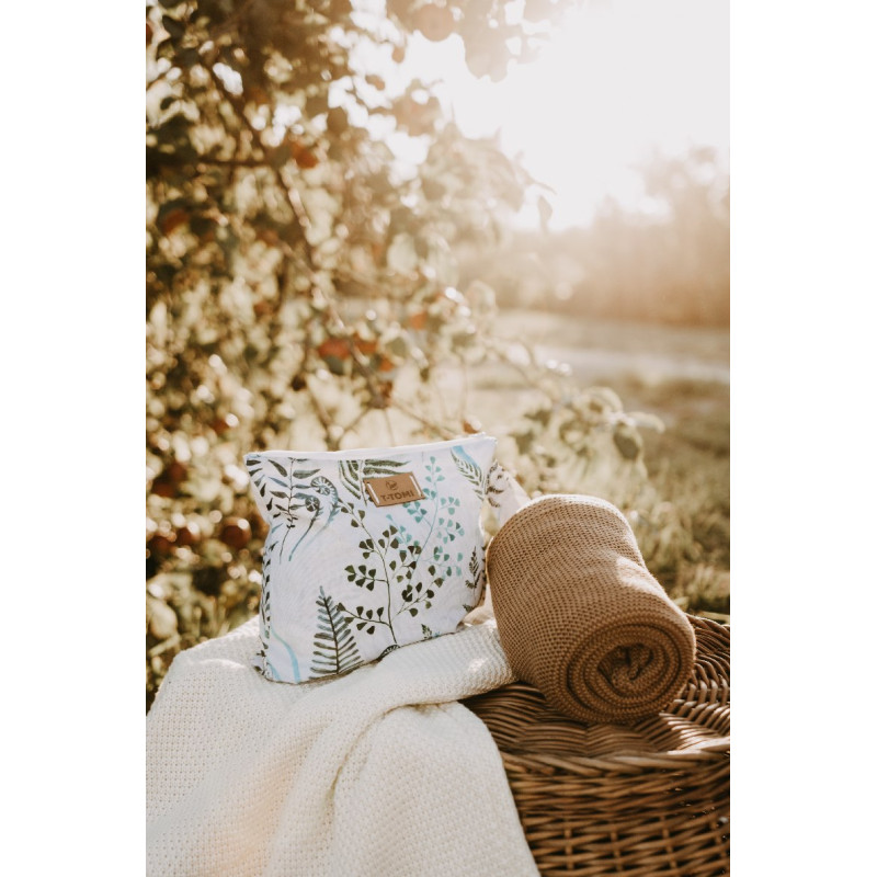 T-TOMI Knitted blanket Dark blue waves