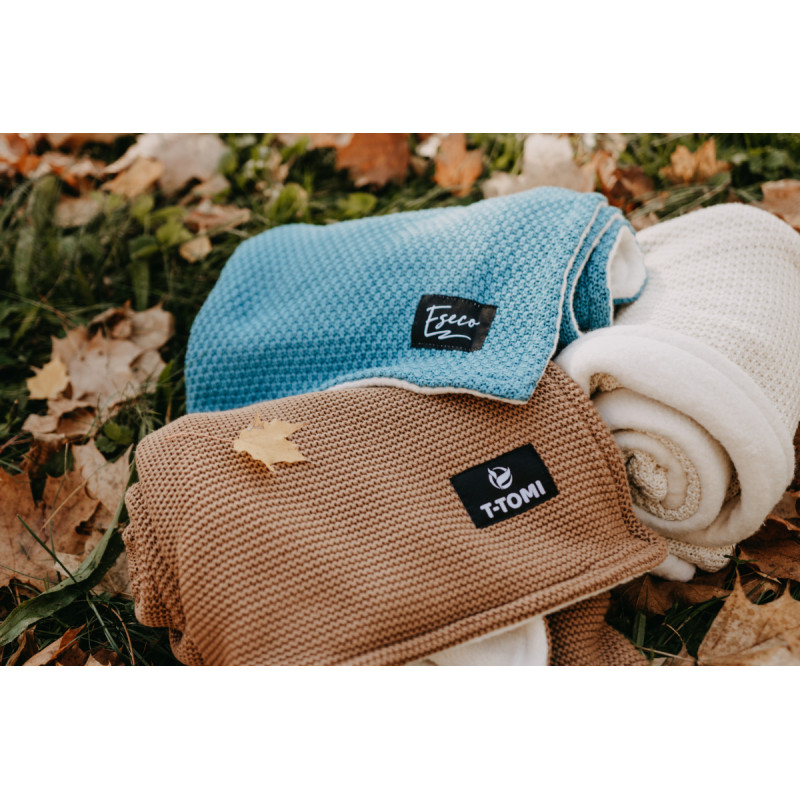 T-TOMI Knitted blanket WARM Dark blue waves