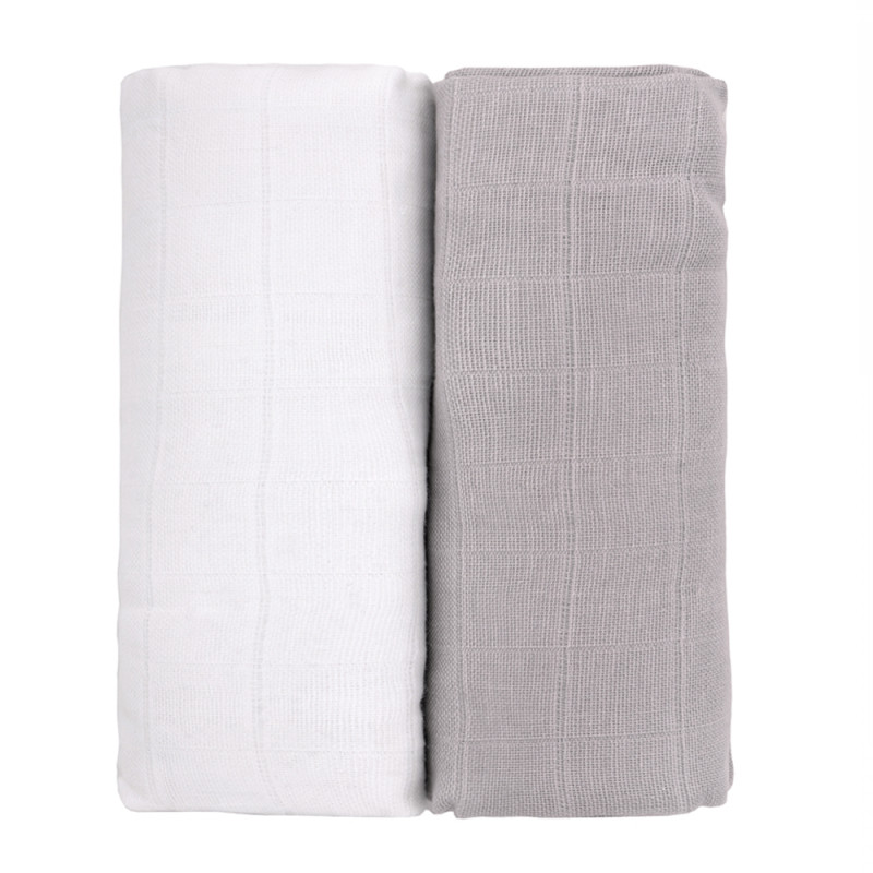 T-TOMI Cloth towels TETRA EXCLUSIVE COLLECTION White + Grey