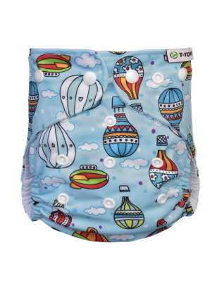 T-TOMI Pocket diaper (type AIO) - snaps Air balloons 