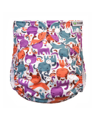 T-TOMI Pant diaper AIO - Changing set snaps Cats