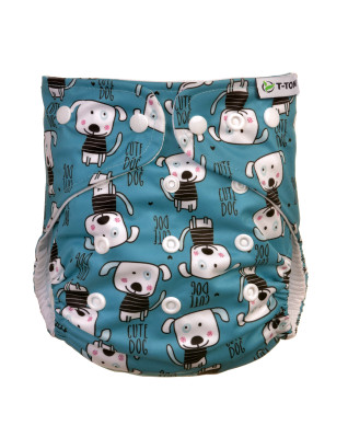 T-TOMI Pant diaper AIO - Changing set snaps Dogs