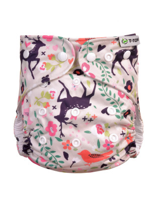T-TOMI Pocket diaper (type AIO) - snaps Forest