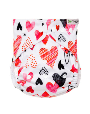 T-TOMI Pant diaper AIO - Changing set snaps Hearts