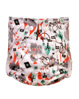 T-TOMI Pant diaper AIO - Changing set snaps Knights