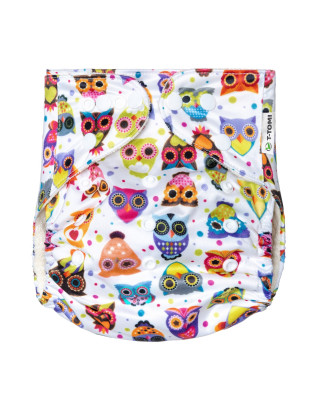 T-TOMI Pocket diaper (type AIO) - snaps Owl friends
