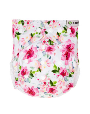 T-TOMI Pant diaper AIO - Changing set snaps Roses