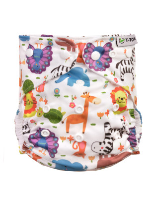 T-TOMI Pocket diaper (type AIO) - snaps ZOO