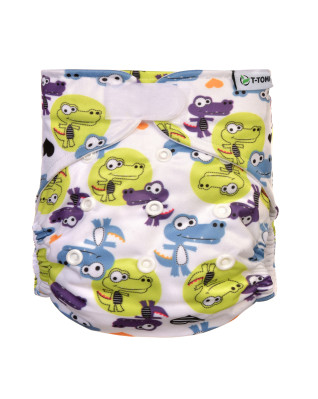 T-TOMI Pocket diaper (type AIO) - velcro Crocodiles