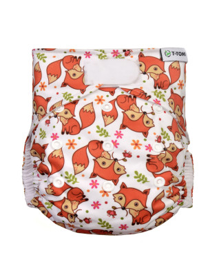 T-TOMI Pocket diaper (type AIO) - velcro Foxes