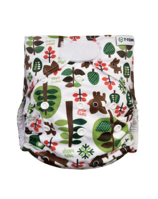 T-TOMI Pocket diaper (type AIO) - velcro Trees