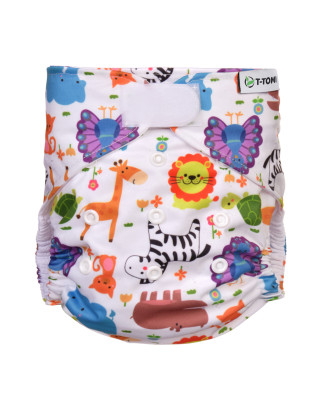 T-TOMI Pocket diaper (type AIO) - velcro ZOO