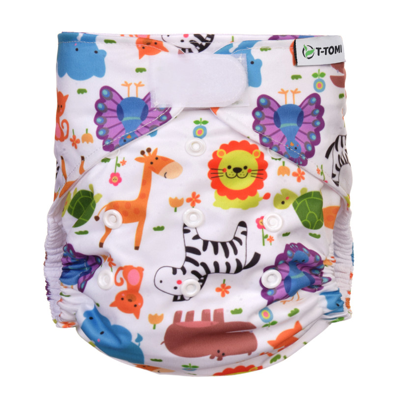 T-TOMI Pocket diaper (type AIO) - velcro ZOO