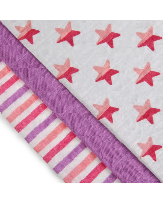 T-TOMI Bamboo diapers Pink stars