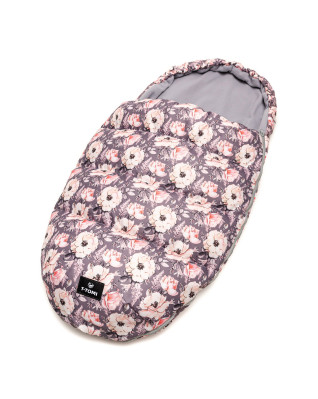T-TOMI Footmuff Grey flowers