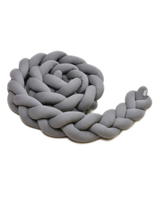 T-TOMI Braided crib bumpers 360 cm Anthracite