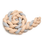 T-TOMI Braided crib bumpers 220 cm Beige + Grey