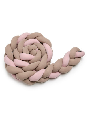 T-TOMI Braided crib bumpers 180 cm Pink + Mocca