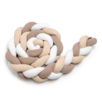 T-TOMI Braided crib bumpers 220 cm White + Beige + Mocca