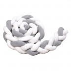 T-TOMI Braided crib bumpers 360 cm White + Grey