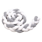 T-TOMI Braided crib bumpers 180 cm White + Grey