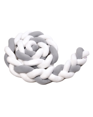 T-TOMI Braided crib bumpers 360 cm White + Grey
