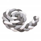 T-TOMI Braided crib bumpers 180 cm White + Grey + Anthracite