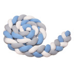 T-TOMI Braided crib bumpers 360 cm White + Grey + Blue