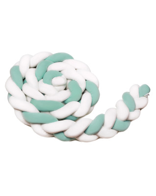 T-TOMI Braided crib bumpers 360 cm White + Mint