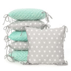 T-TOMI Pillow baby bumper Grey stars