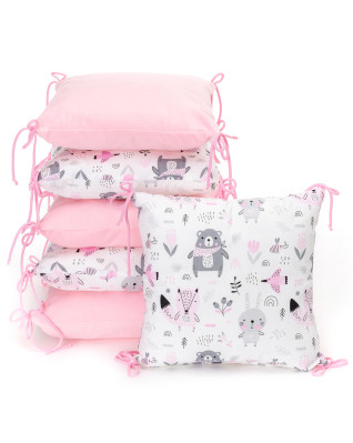 T-TOMI Pillow baby bumper Pink bears