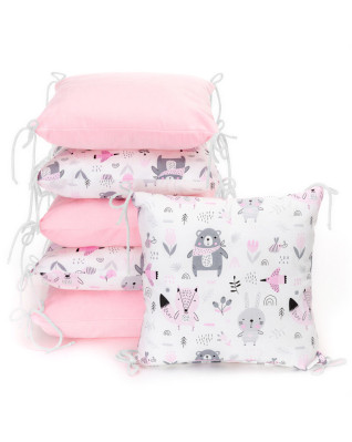 T-TOMI Pillow baby bumper Pink bears