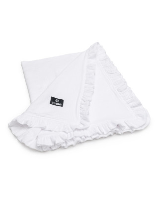 T-TOMI Muslin blanket with ruffles White  