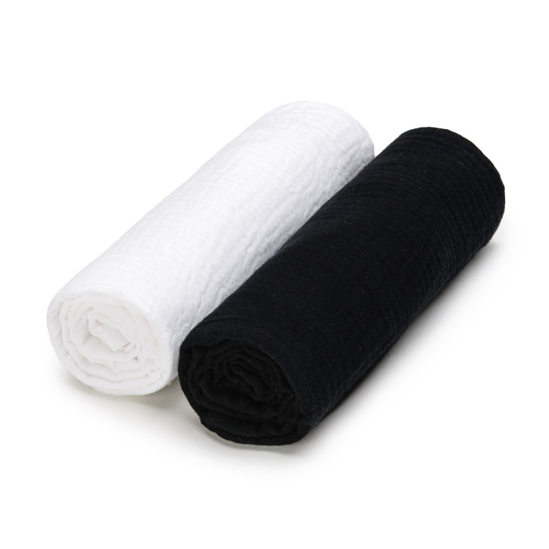 T-TOMI BIO Muslin diapers Black + White