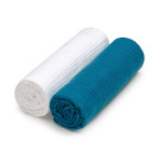 T-TOMI Muslin diapers White + Petrol