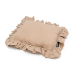T-TOMI BIO Muslin pillow with ruffles Beige