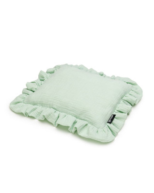 T-TOMI Muslin pillow with ruffles Mint