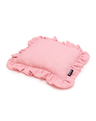 T-TOMI Muslin pillow with ruffles Pink