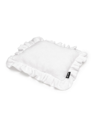 T-TOMI Muslin pillow with ruffles White 