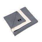T-TOMI Knitted blanket WARM Dark grey waves