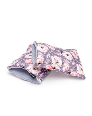 T-TOMI Winter gloves for strollers Grey flowers